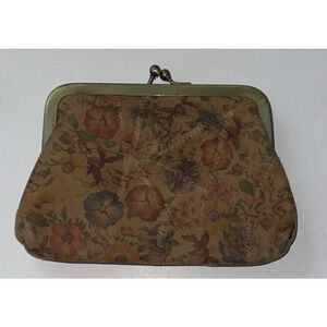David Jeffrey Distressed Look Floral Mini Bag Bronze Chain Crossbody Vintage NWT